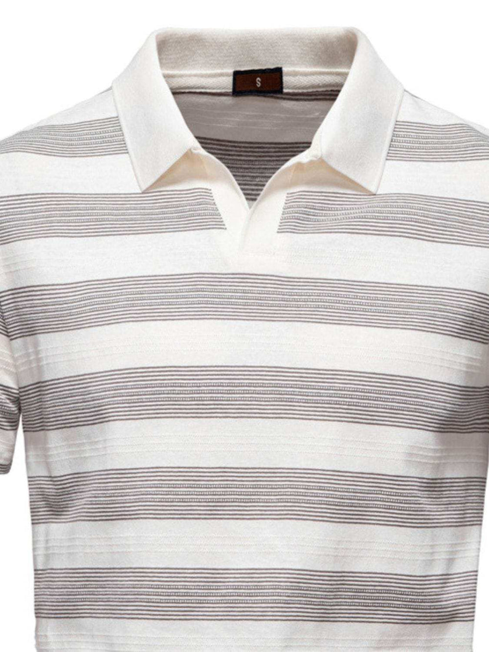Men's Contrast Striped Short Sleeve Polo - Trendsi - Flyclothing LLC