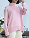 Turtleneck Drop Shoulder Long Sleeve Sweater - Trendsi - Flyclothing LLC