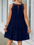 Ruffled Hem Lace Sleeveless Dress - Trendsi - Flyclothing LLC