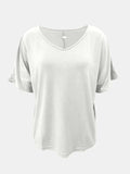 Full Size Scoop Neck Short Sleeve T-Shirt - Trendsi - Flyclothing LLC
