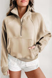 Half Zip Long Sleeve Sweatshirt - Trendsi - Flyclothing LLC