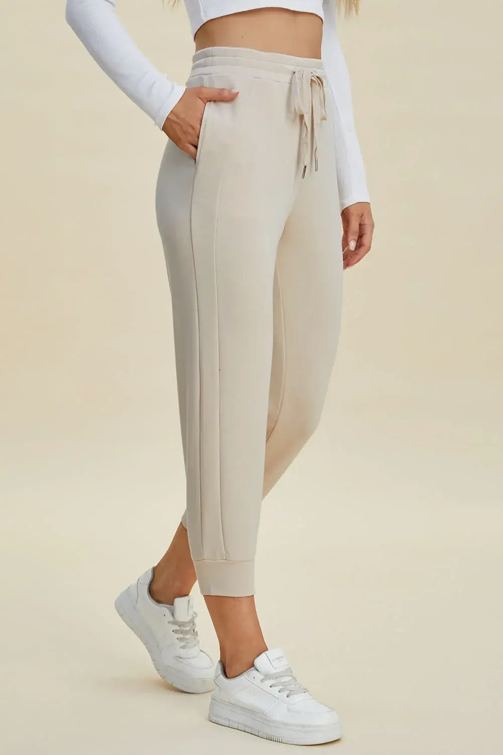 Basic Bae Full Size Air Scuba Drawstring High Waist Cropped Pants - ShopBasicbae - Flyclothing LLC