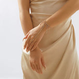 Rhinestone Fringe Hand Chain Bracelet - Trendsi - Flyclothing LLC