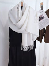 Solid Color Fringe Scarf - Trendsi - Flyclothing LLC