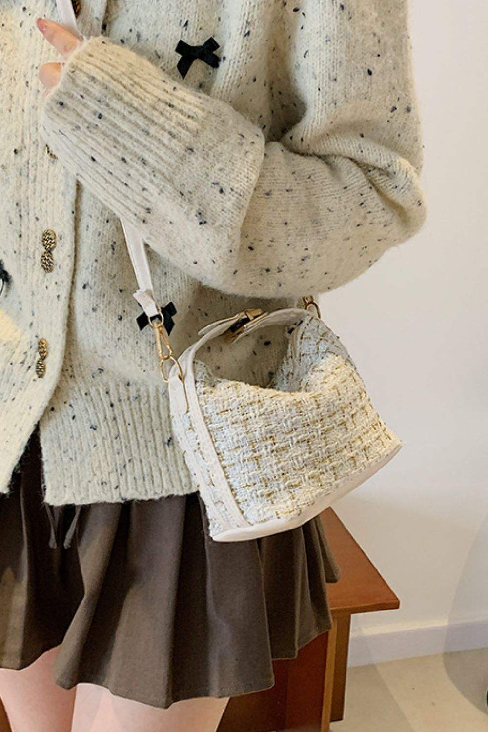 Woven Removable Strap Shoulder Bag - Trendsi - Flyclothing LLC