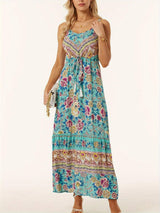 Printed Scoop Neck Midi Cami Dress - Trendsi - Flyclothing LLC