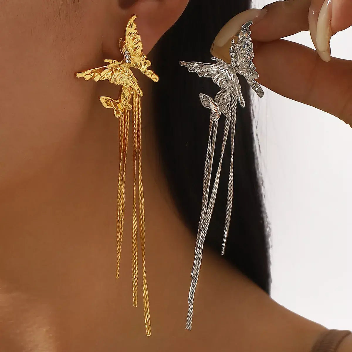 Butterfly Fringe Dangle Earrings - Trendsi - Flyclothing LLC