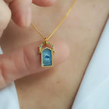 18K Gold-Plated Titanium Steel Pendant Necklace - Trendsi - Flyclothing LLC