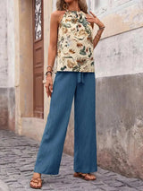 Printed Tank Top and Wide Leg Pants Set - Trendsi - Flyclothing LLC