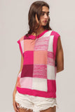BiBi Color Block Round Neck Sweater Vest - Trendsi - Flyclothing LLC