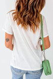 Stars and Stripes Round Neck Short Sleeve T Shirt - Trendsi