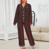 Baha Ranch Colores De Mexico Red Roses Satin Pajama Set