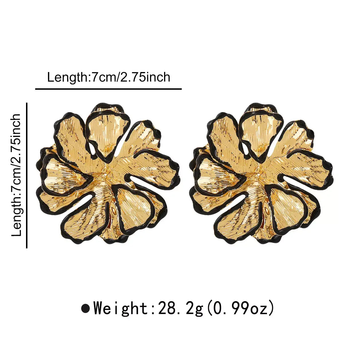 18K Gold-Plated Flower Stud Earrings - Trendsi - Flyclothing LLC