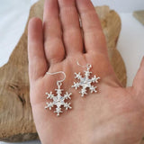 Silver-Plated Snowflakes Earrings - Trendsi