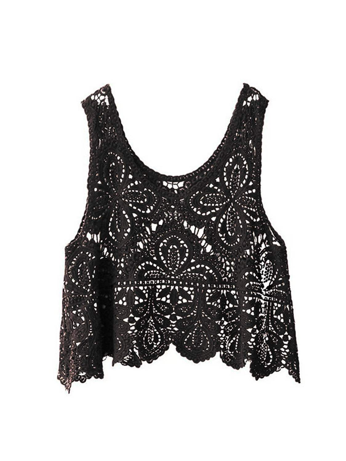 Cutout Scoop Neck Sleeveless Knit Cover Up - Trendsi - Flyclothing LLC