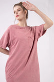 VERY J Washed Round Neck Mini Tee Dress - Trendsi