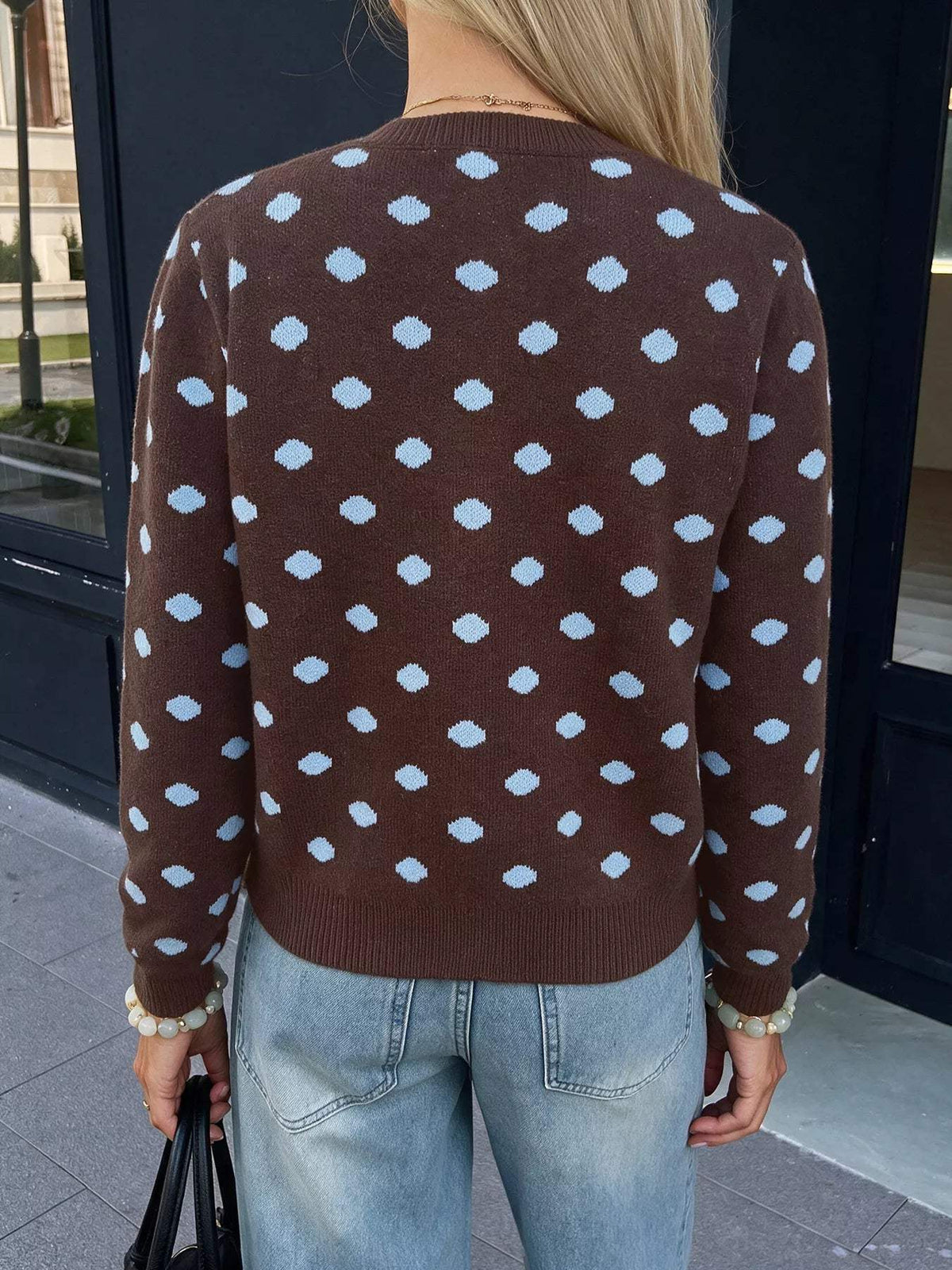 Polka Dot Button Up Cardigan - Trendsi - Flyclothing LLC