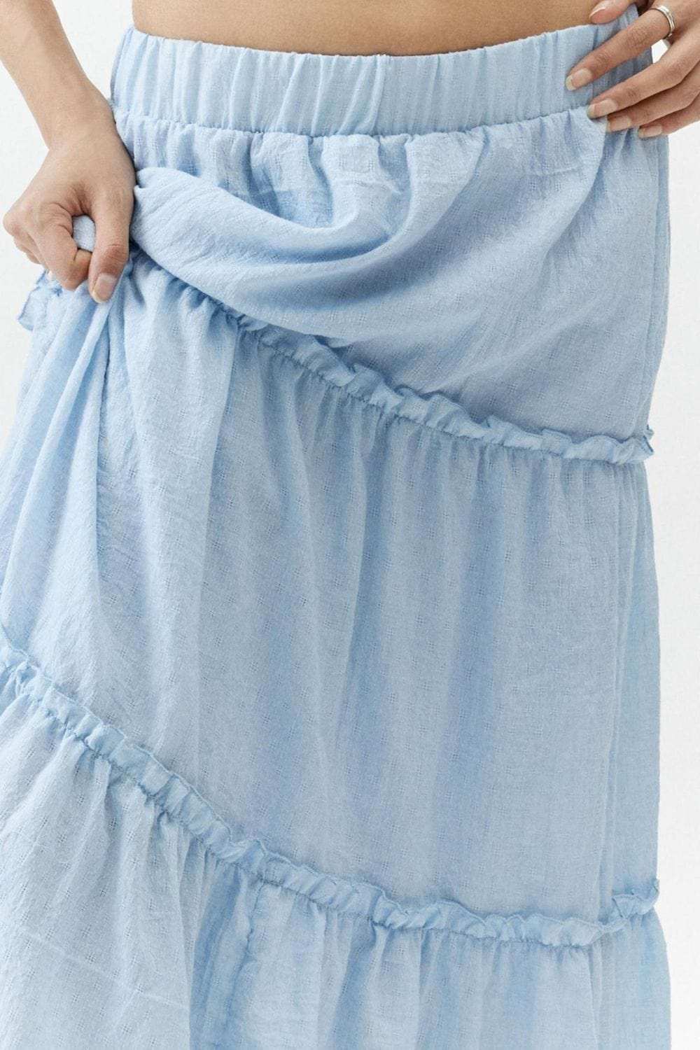 Frill Elastic Waist Skirt - Trendsi - Flyclothing LLC