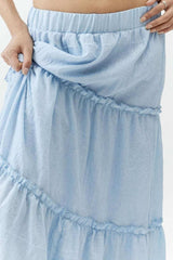 Frill Elastic Waist Skirt - Trendsi - Flyclothing LLC