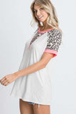 HeimishFull Size Leopard Round Neck Short Sleeve T-Shirt with Stitch Plus Size - Trendsi - Flyclothing LLC
