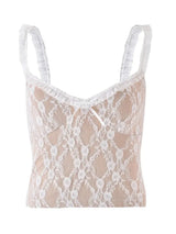 Frill Bow Lace Cami - Trendsi - Flyclothing LLC