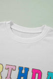 BIRTHDAY QUEEN Sequin Round Neck Long Sleeve Sweatshirt - Trendsi - Flyclothing LLC