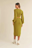 MABLE Front Twisted Knit Top and Midi Skirt Set - Trendsi - Flyclothing LLC
