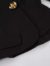 Puffy Sleeve Blazer and Wide-Leg Pants Set - Trendsi - Flyclothing LLC