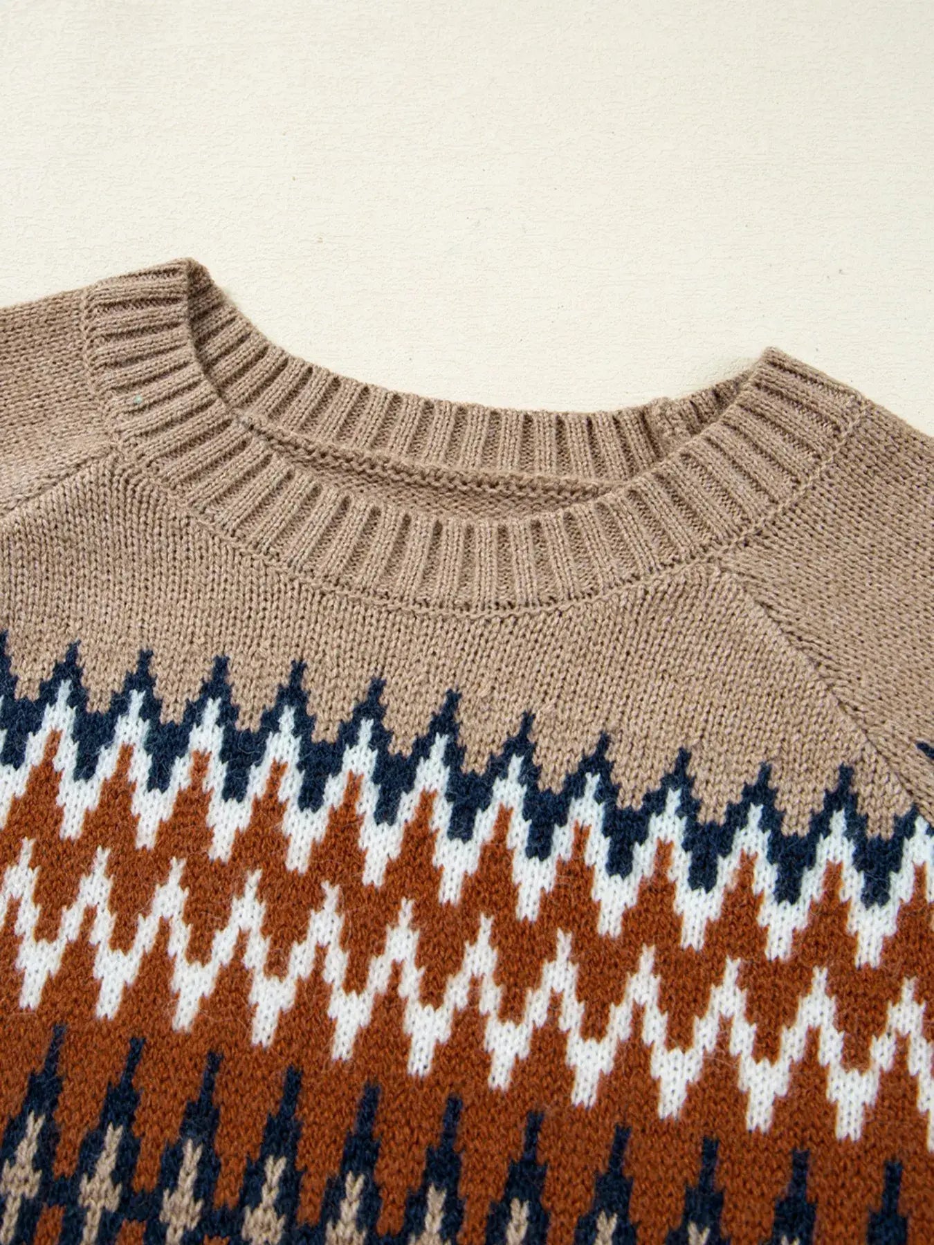Color Block Crew Neck Sweater - Trendsi - Flyclothing LLC