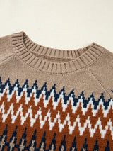 Color Block Crew Neck Sweater - Trendsi - Flyclothing LLC