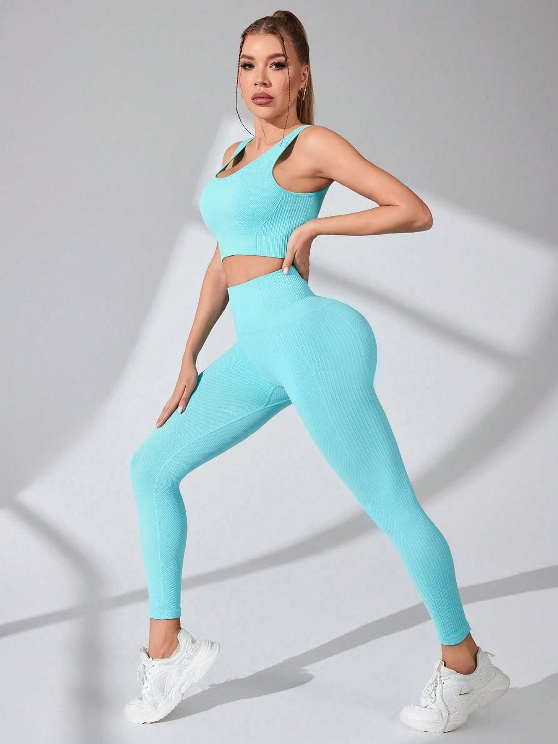 Scoop Neck Wide Strap Top and Pants Active Set - Trendsi