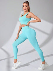Scoop Neck Wide Strap Top and Pants Active Set - Trendsi