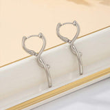 Gold Silver Plated Minimalist Geometric Stud Earrings, Sweet Cute Versatile Daily Earrings For Girls & Students - My Store - Flyclothing LLC
