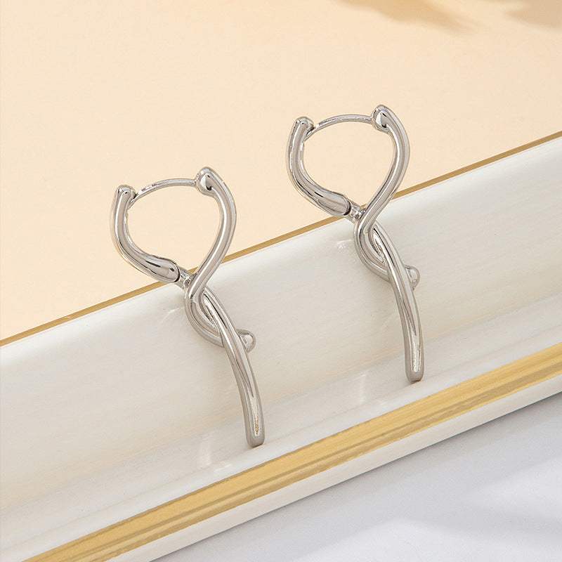 Gold Silver Plated Minimalist Geometric Stud Earrings, Sweet Cute Versatile Daily Earrings For Girls & Students - My Store - Flyclothing LLC