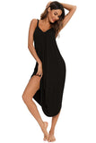 V-Neck Midi Lounge Dress - Trendsi - Flyclothing LLC