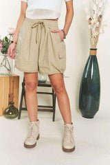 ADORA Drawstring Shorts with Pockets - Trendsi - Flyclothing LLC