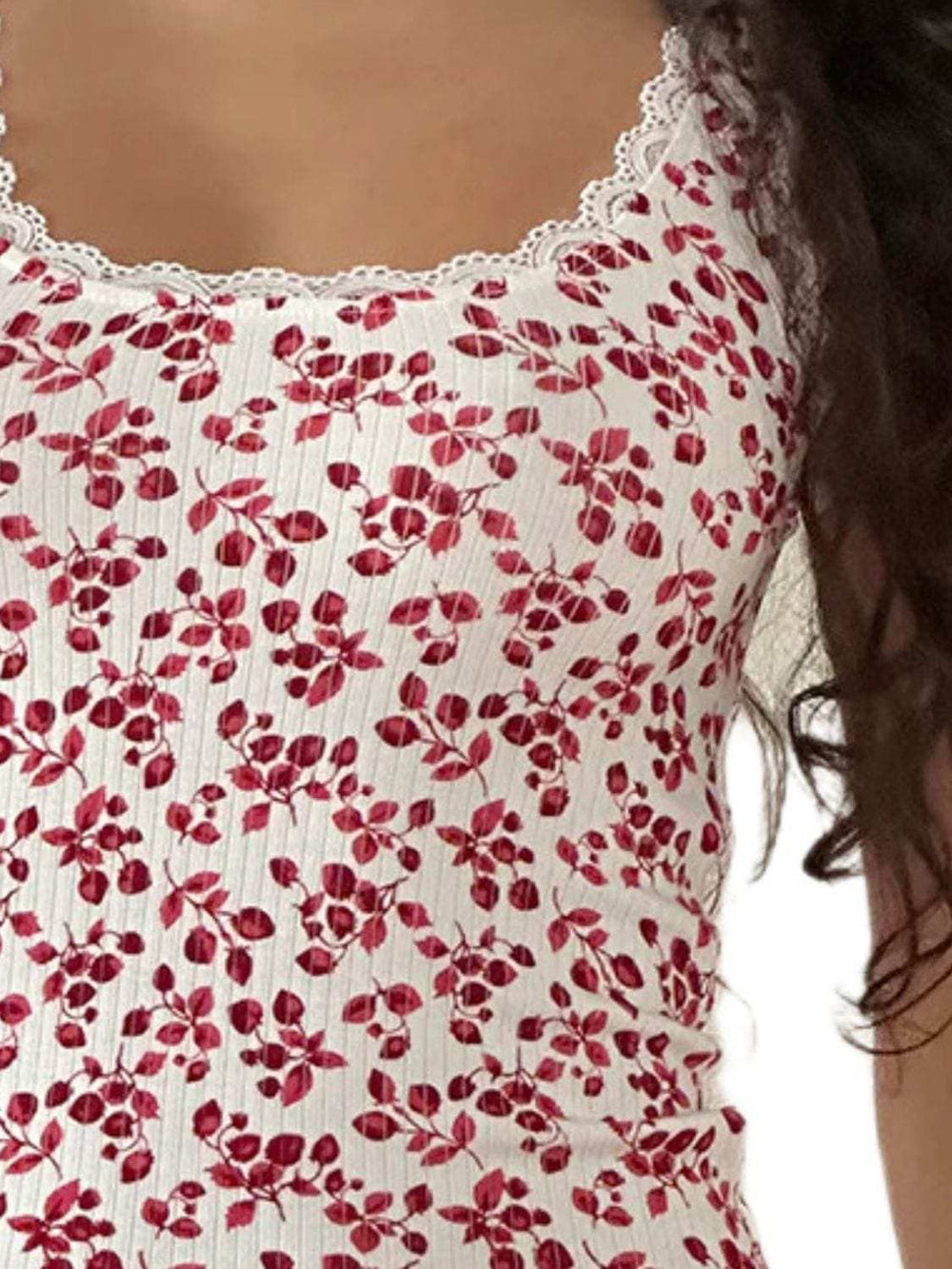 Lace Detail Scoop Neck Tank - Trendsi - Flyclothing LLC