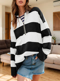 Color Block Half Zip Long Sleeve Sweater - Trendsi