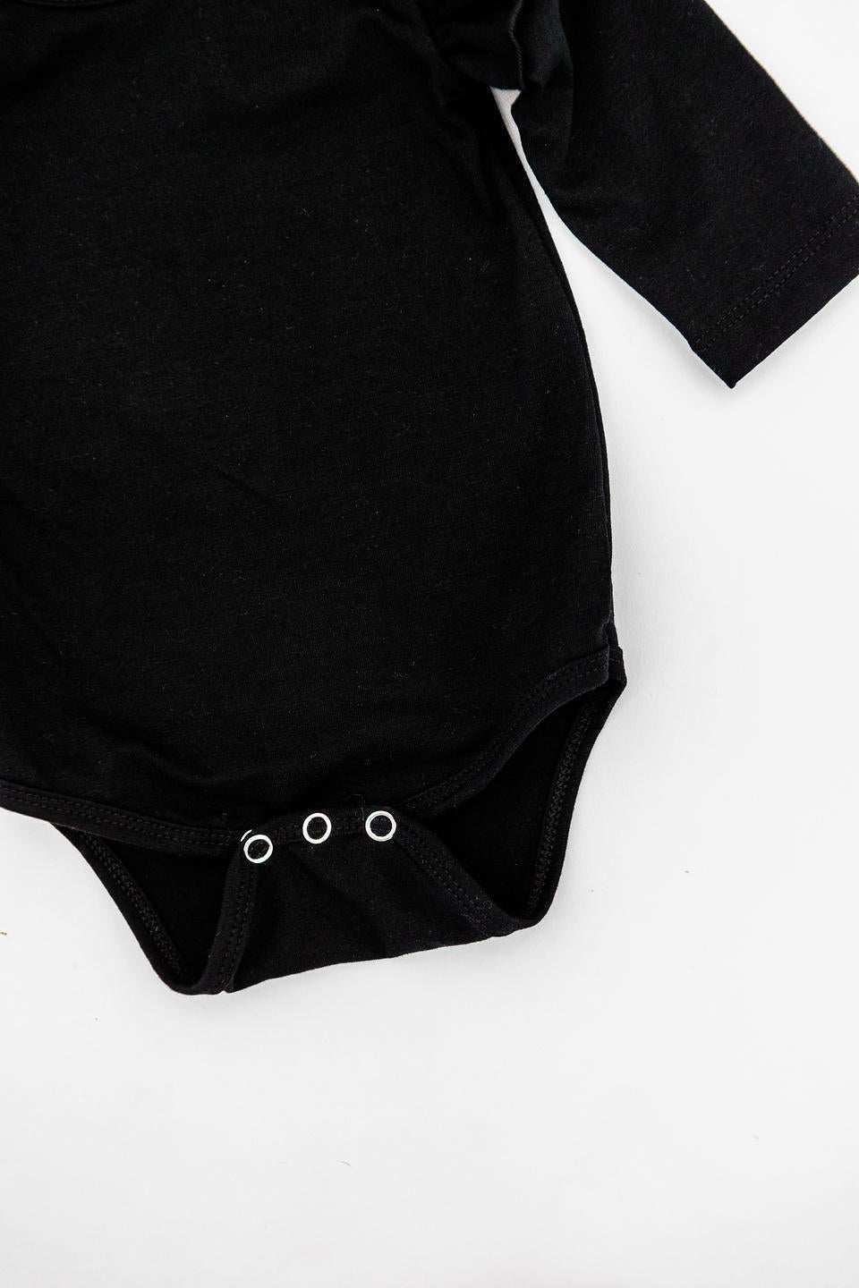 Black L/S Flutter Bodysuit - Mila & Rose ® - Flyclothing LLC