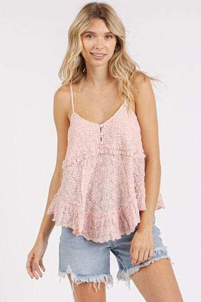 Mittoshop Textured V-Neck Cami - Trendsi - Flyclothing LLC
