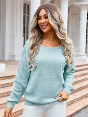 Decor Button Drop Shoulder Knit Top - Trendsi