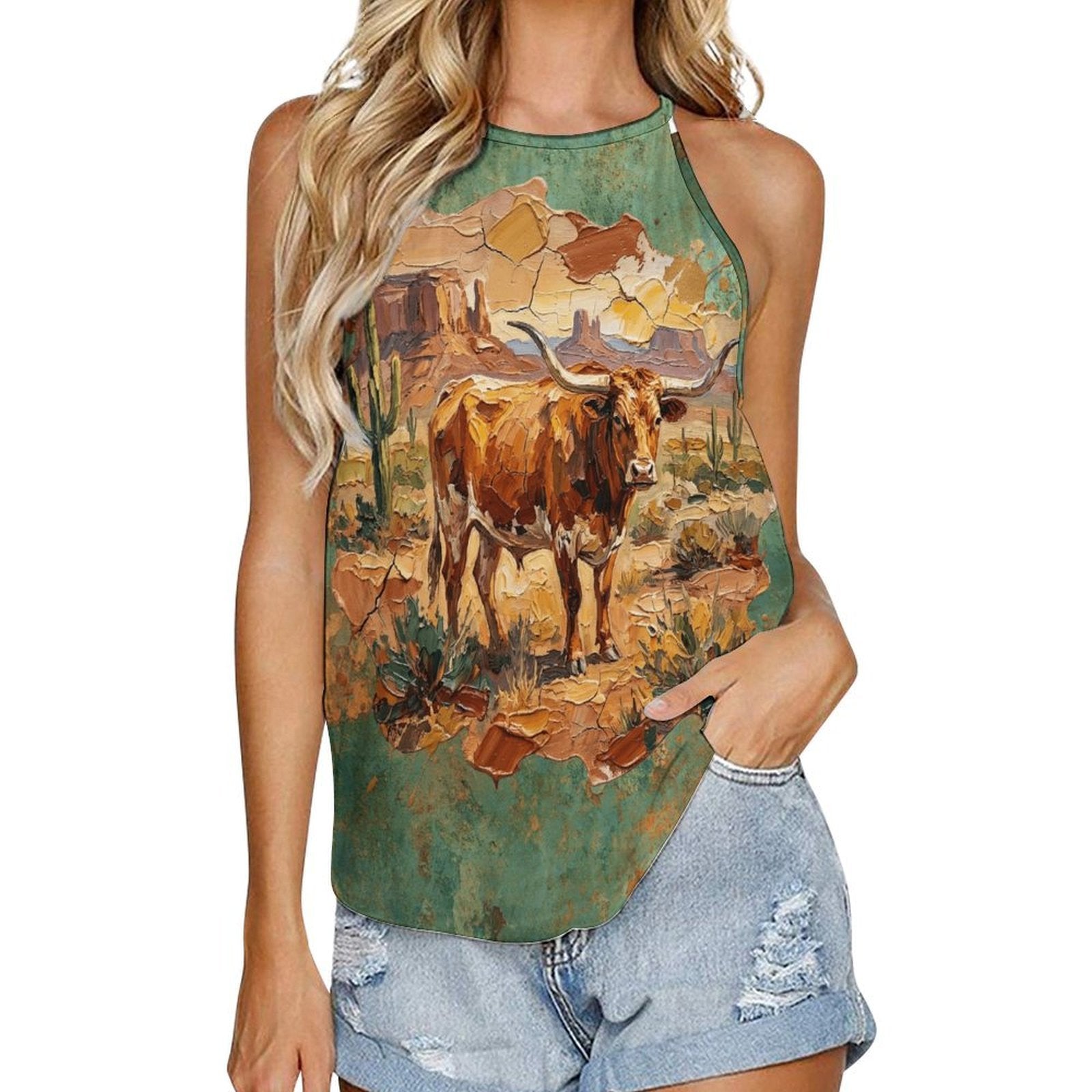 Baha Ranch Desert Longhorn Tank Top