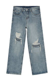 Distressed Wide Leg Jeans with Pockets - Trendsi - Flyclothing LLC