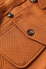 Textured Button Down Collared Neck Coat - Trendsi - Flyclothing LLC