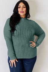Basic Bae Full Size Ribbed Mock Neck Long Sleeve T-Shirt - ShopBasicbae - Flyclothing LLC