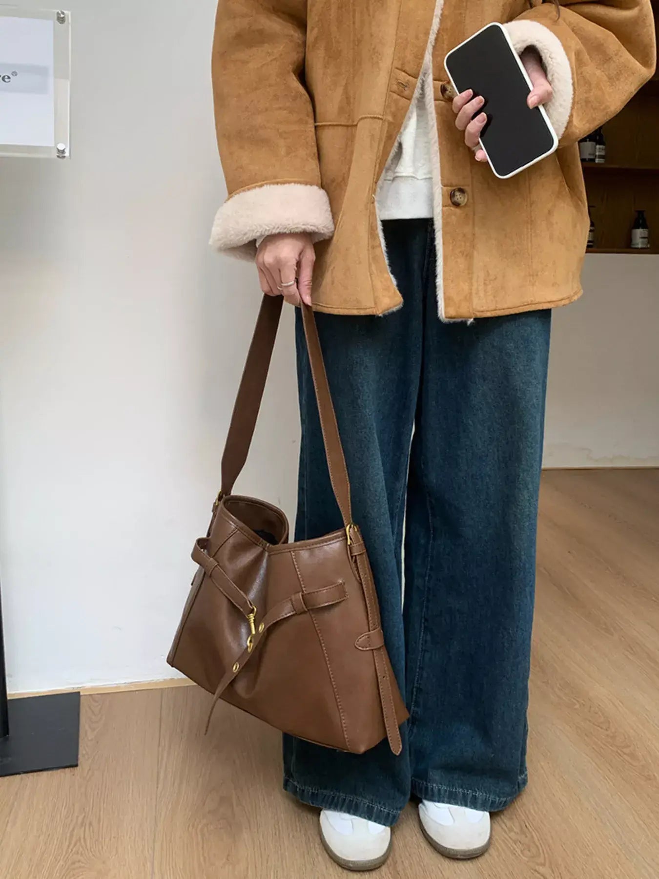 Buckle Decor Tote Bag - Trendsi - Flyclothing LLC