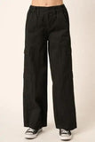 Mittoshop Low Rise Elastic Cover Waistband Cargo Pants - Trendsi