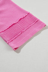 Pocketed Round Neck Three-Quarter Sleeve T-Shirt - Trendsi - Flyclothing LLC