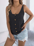 Cable-Knit Button Down V-Neck Sweater Vest - Trendsi - Flyclothing LLC