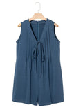 Tie Front Sleeveless Romper - Trendsi